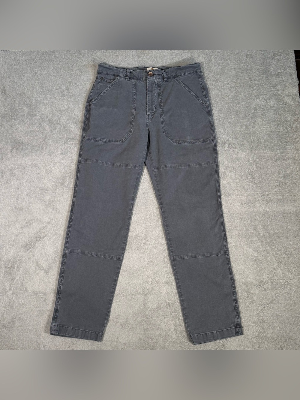 Marine Layer Breyer Relaxed Utility Pants Men 33x30 Gray Workwear Stretch Canvas